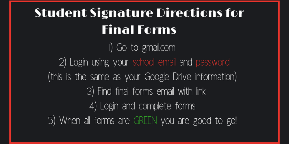 Final Forms Student Directions