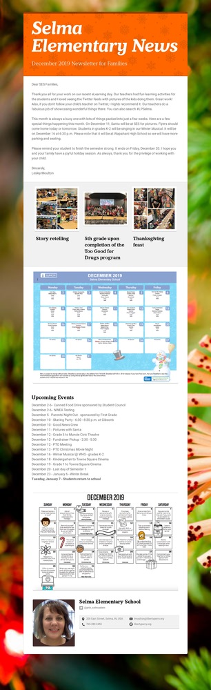 December 2019 SES Newsletter for Families