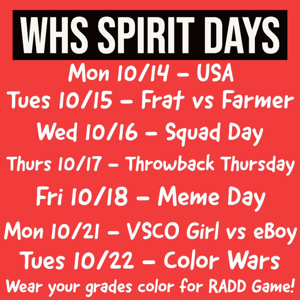 WHS Spirit Days