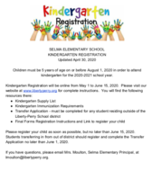 SES Kdgn. Registration - Open Now